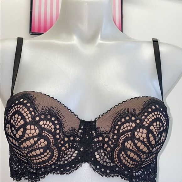 🔥 VICTORIA SECRET BRA  Dream angel multi-way  strapless 32B Black New - Picture 1 of 5